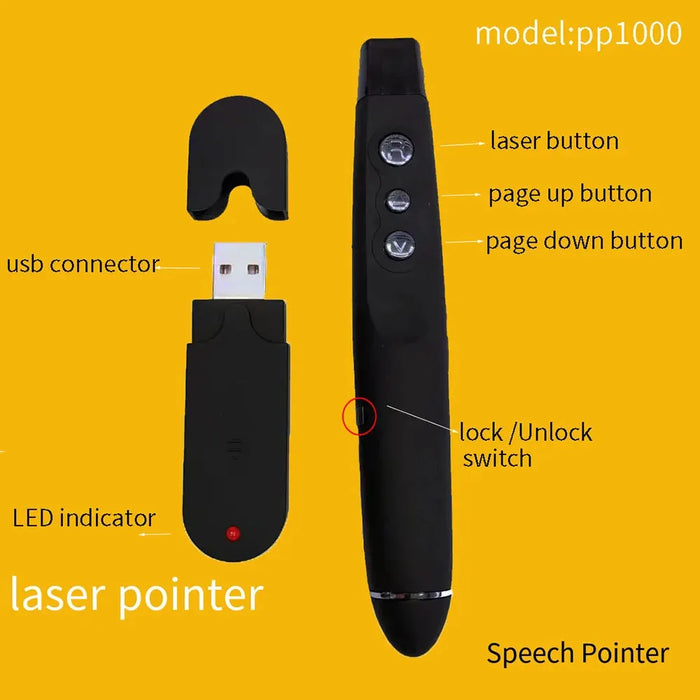 Wireless Ppt Flip Pen Usb Remote Control Red Laser Speech Pointer Presentation Clicker Wireless Presenter Pointer