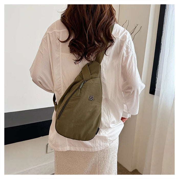 Nylon Zipper 2024 Hot Selling Women's Waist Packs Solid Color Versatile Casual Chest Bag Soft Simple Popular Crossbody Bag