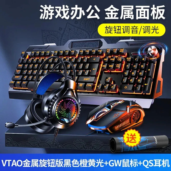 RGB Gamer Keyboard Gaming Keyboard and Mouse Headphone Gamer Kit Backlit USB Wired Computer KeyboardFor Pc Laptop 3 In1 Teclado RGB Gaming Keyboard, Mouse & Headphone Kit - Backlit USB Wired  Lacatang Shop Lacatang Shop 