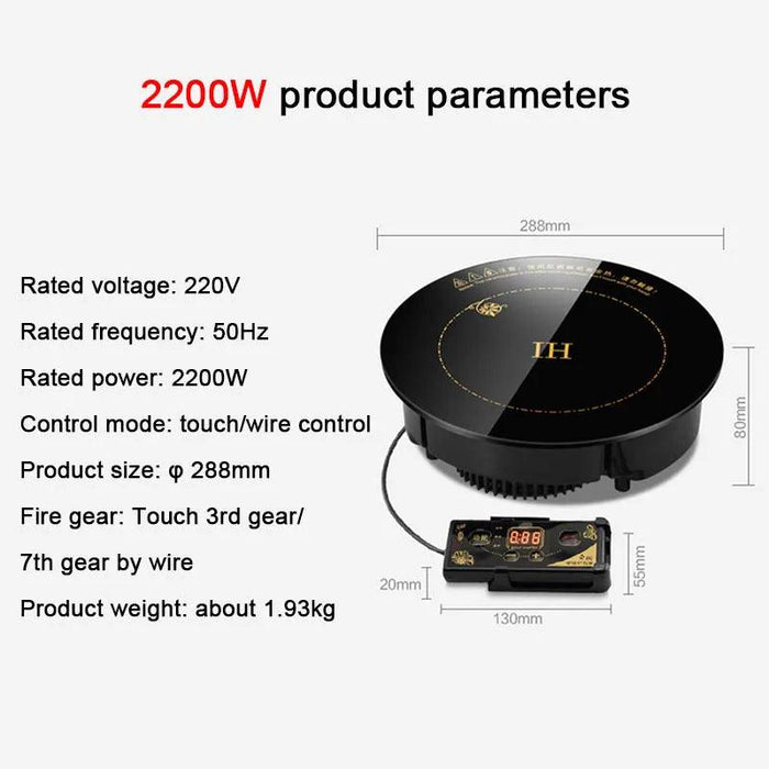 DMWD 2200W Round Electric Magnetic Induction Cooker Wire Control Black DMWD 2200W Round Electric Magnetic Induction Cooker Wire Control Black  Other AliExpress Lacatang Shop 