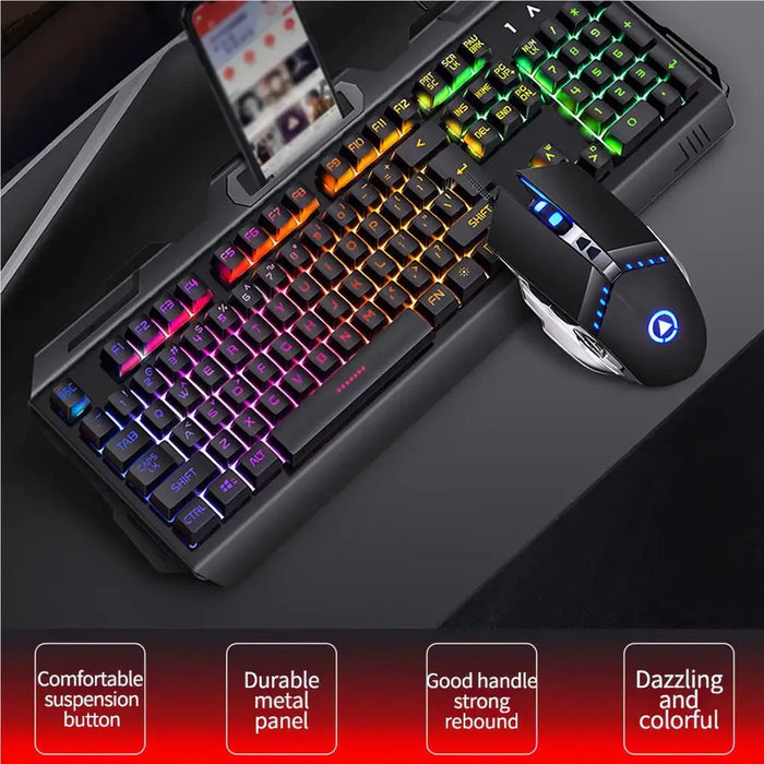 Backlit Wired Keyboard and Mouse Game Keyboard Mouse Earphone Set Of Real Mechanical Key Mouse Set 

Game in Style with Backlit Keyboard & Mouse Set: Mechanical Keys & Earphones Included!  Lacatang Shop Lacatang Shop 