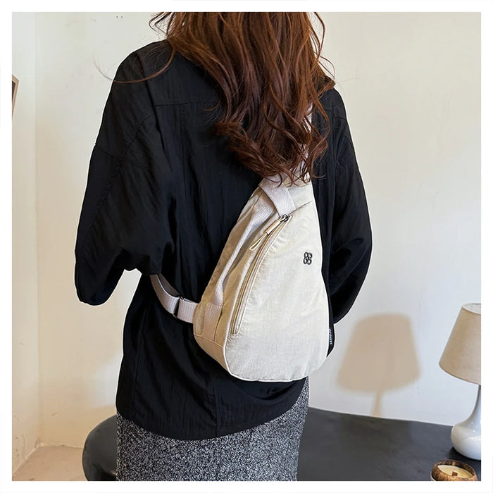 Nylon Zipper 2024 Hot Selling Women's Waist Packs Solid Color Versatile Casual Chest Bag Soft Simple Popular Crossbody Bag