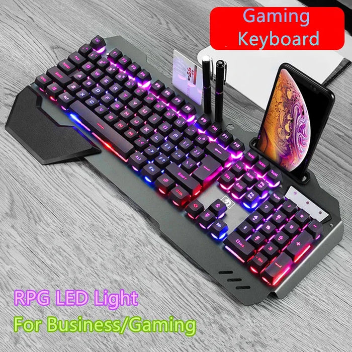 2024 618 teclado PRO Gaming Keyboard RGB LED Backlight Plug And Play White/Black Keyboard Ergonomic Design Waterproof Keycaps 2024 618 PRO Gaming Keyboard RGB LED, Waterproof, Ergonomic Design  Lacatang Shop Lacatang Shop 