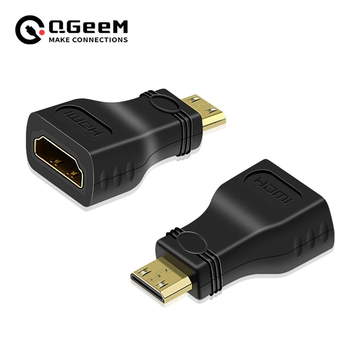 QGeeM Mini HDMI Male to HDMI A Female Adapter - High-Speed Converter for 4K, 2K, and 1080P - Ideal for Mini PCs, HDTVs, and HD Cameras QGeeM Mini HDMI Male to HDMI A Female Adapter - High-Speed Converter   Lacatang Shop Lacatang Shop 