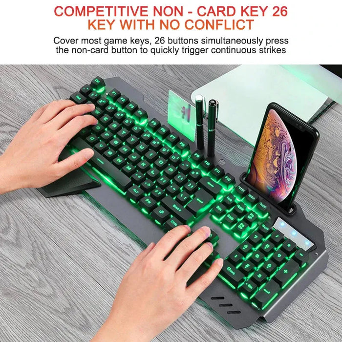 2024 618 teclado PRO Gaming Keyboard RGB LED Backlight Plug And Play White/Black Keyboard Ergonomic Design Waterproof Keycaps 2024 618 PRO Gaming Keyboard RGB LED, Waterproof, Ergonomic Design  Lacatang Shop Lacatang Shop 