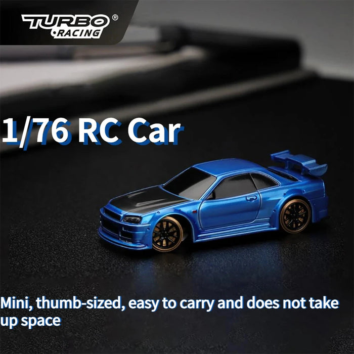 1/76 RC Mini Drift Car TURBO RACING Rear Wheel Drive Racing Built in Metal Weights for Boys Gift RTR Mode