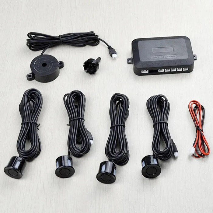 Risingon 12V 22mm Car Parking Sensor Kit Universal 4 Sensors Buzzer Reverse Backup Radar Sound Alert Indicator Probe System