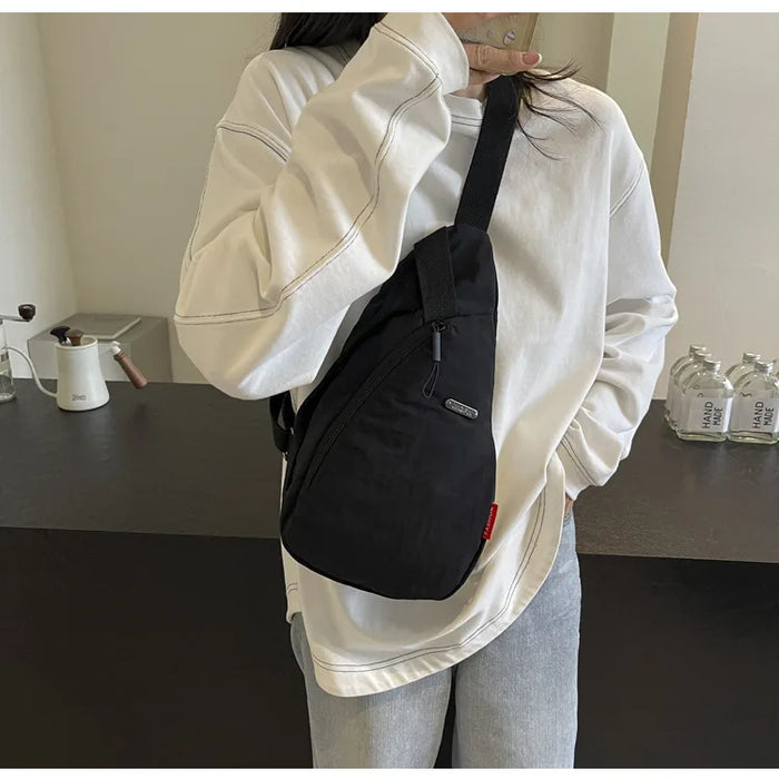 Droplet Shaped Nylon Waterproof Unisex Chest Bag Women Sport Phone Crossbody Bag Men Cycling Portable Versatile Shoulder Bag