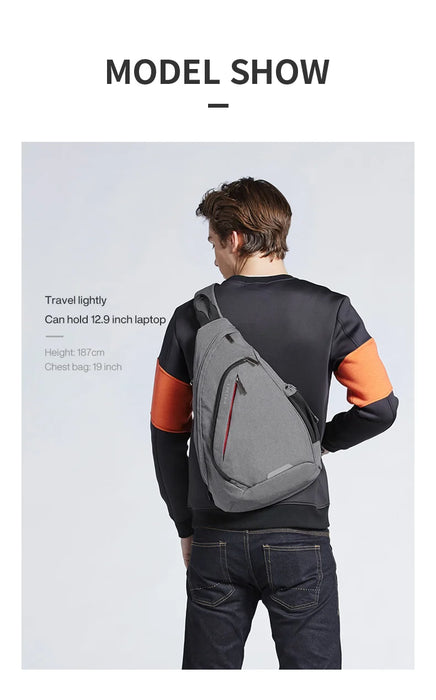 Mixi Men One Shoulder Backpack Women Sling Bag Crossbody USB Boys Cycling Sports Travel Versatile Fashion Student School