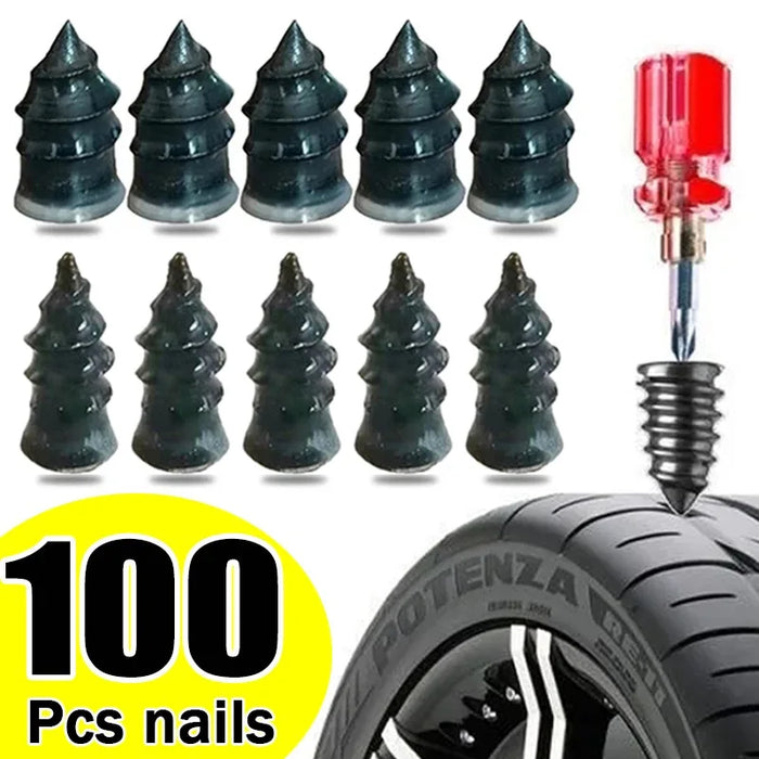 Tire Repair Nail Kit for Cars, Motorcycles, Scooters, and Bikes - Rubber & Metal Puncture Fixing Accessories Tire Repair Nail Kit for Cars, Motorcycles, Scooters, and Bikes -   Lacatang Shop Lacatang Shop 