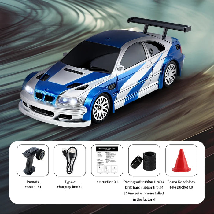 1/43 Scale High-Speed RC Drift Car - 2.4GHz Remote Control Off-Road Mini Racing Vehicle for Boys