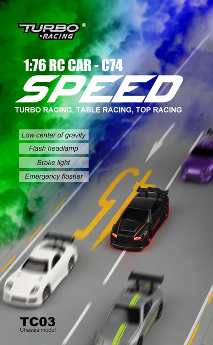 Turbo Racing 1:76 C64 C73 C72 C71 C74 Drift RC Car With Gyro Radio Full Proportional Remote Control Toys RTR Kit