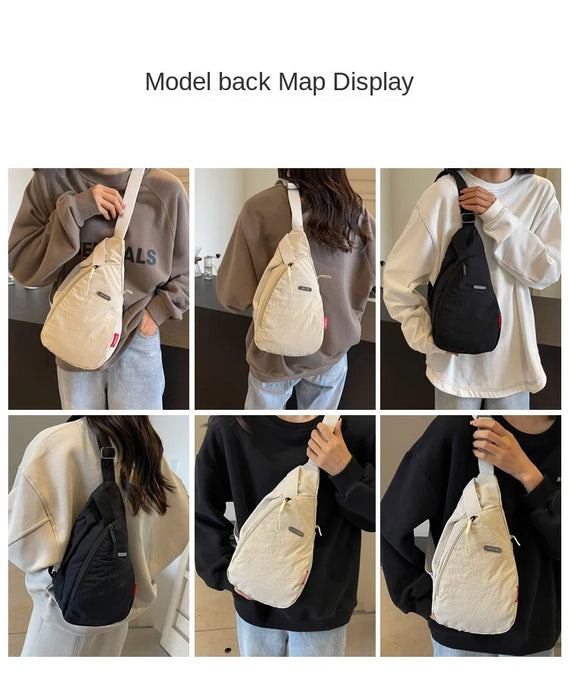 Droplet Shaped Nylon Waterproof Unisex Chest Bag Women Sport Phone Crossbody Bag Men Cycling Portable Versatile Shoulder Bag