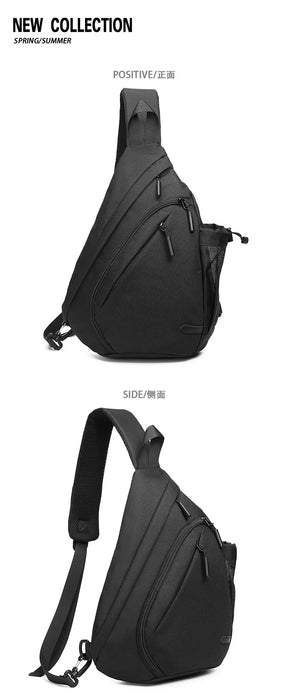 New Men's Waterproof Chest Bag, Young People's Crossbody Bag, Large Capacity Multifunctional Sports and Leisure Travel Bag