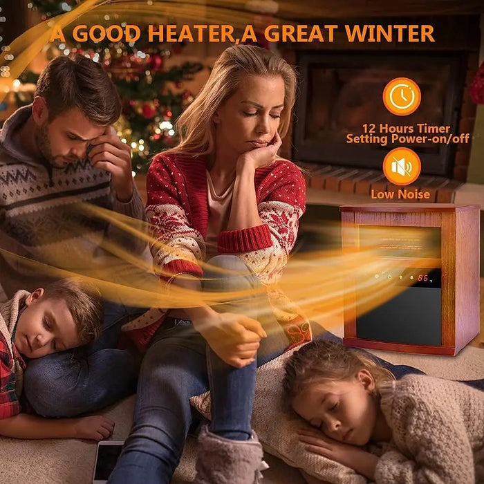 Infrared Heater,1500W Electric Space Heater with Remote, 3 Modes, 12H Timer, Overheat & Tip-Over Protection, Chil Lock, Quiet