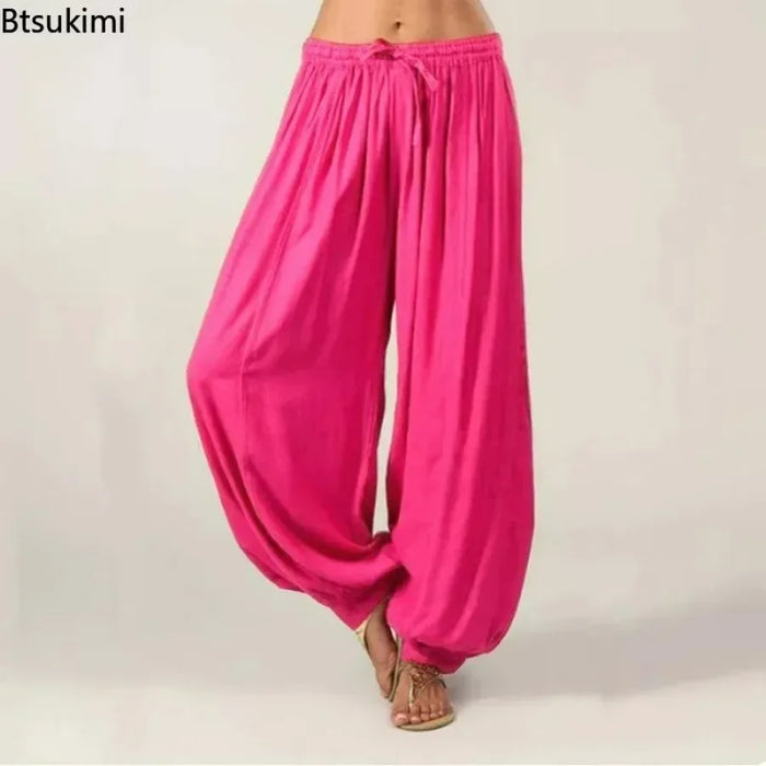 New 2025 Women's Summer Casual Harem Pants Solid Sports Baggy Hippie Workout Loose Trousers Sweatpants Loose Trousers Female 5XL New 2025 Women's Summer Casual Harem Pants Solid Sports Baggy Hippie   Lacatang Shop Lacatang Shop 