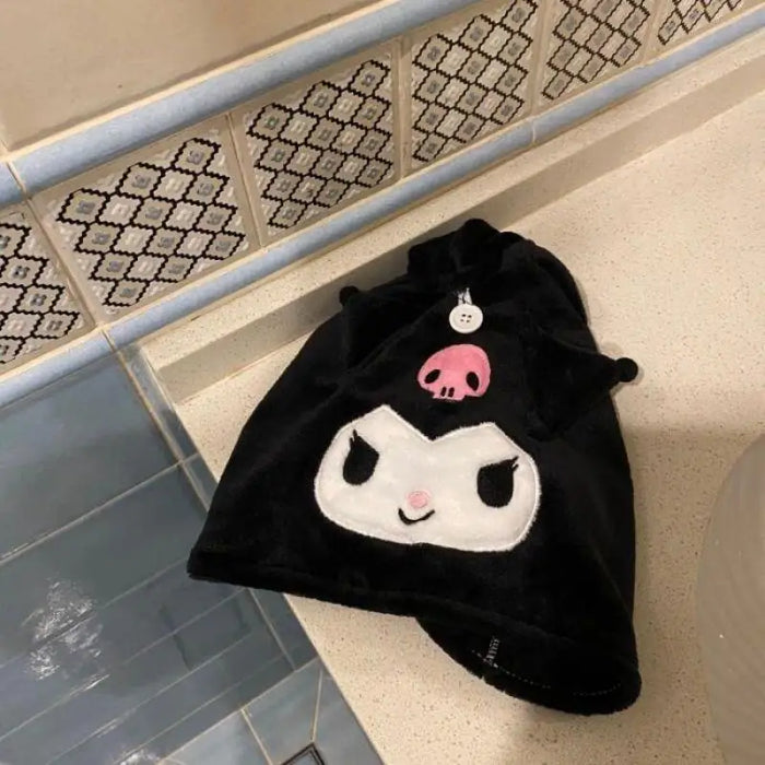 Kawaii Kuromi Plush Hair Drying Cap - Cute Anime Water Absorbent Head Towel for Girls Gift Kawaii Kuromi Plush Hair Drying Cap - Cute Anime Water Absorbent Head   Lacatang Shop Lacatang Shop 