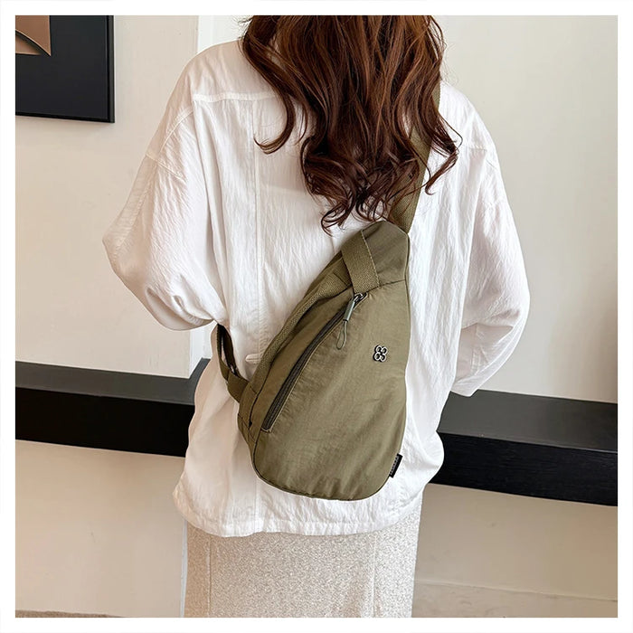 Nylon Zipper 2024 Hot Selling Women's Waist Packs Solid Color Versatile Casual Chest Bag Soft Simple Popular Crossbody Bag