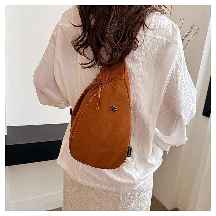 Nylon Zipper 2024 Hot Selling Women's Waist Packs Solid Color Versatile Casual Chest Bag Soft Simple Popular Crossbody Bag