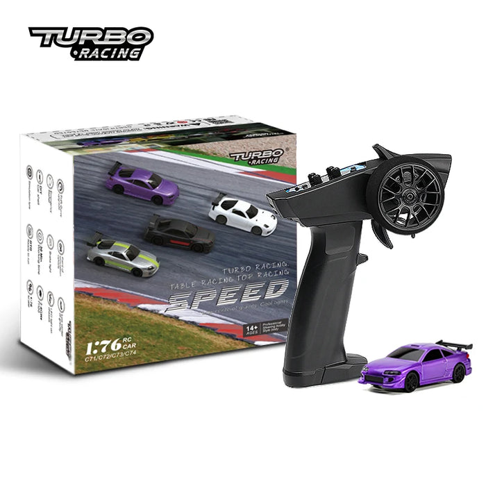 Turbo Racing 1:76 C65 C64 C63 C61 C62 C72 C73 C74 C75 RTR Flat Running Toys on Road RC Drift Car W/ Gyro Radio For Kids Adults