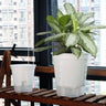 Elegant Self-Watering Resin Flower Pots for Succulents and Hydroponics - Modern Design for Indoor and Outdoor Gardening