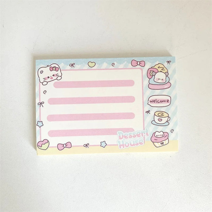 Kawaii Cat Memo Pad – DIY Scrapbooking Stationery, Non-Adhesive Notes for School & Diary Messages, 11x7.5cm