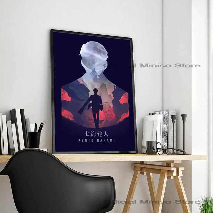 Kento Nanami Jujutsu Kaisen Vintage Movie Poster - Self-Adhesive Waterproof Art Sticker for Coffee Shop and Bar Wall Decoration