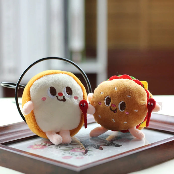 Cute Cartoon Food Plush Keychain - Hamburg, Hot Dog, Fries & Drumsticks Bag Charm for Girls Cute Cartoon Food Plush Keychain - Hamburg, Hot Dog, Fries &   Lacatang Shop Lacatang Shop 