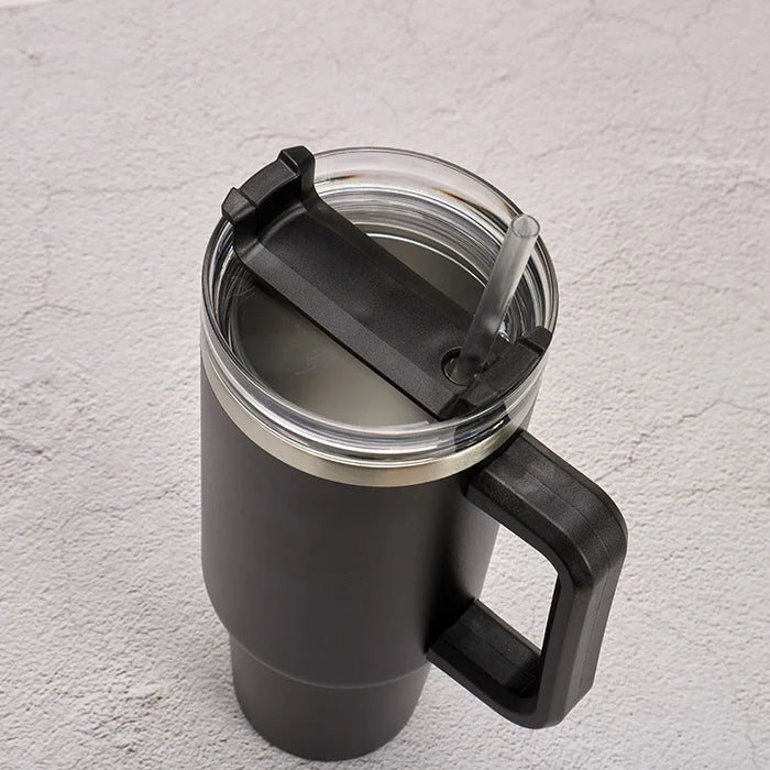 40oz Stainless Steel Insulated Hot Travel Mugs Water Bottle Thermal Vacuum Coffee Car Cup Cold Flask with Handle Straw