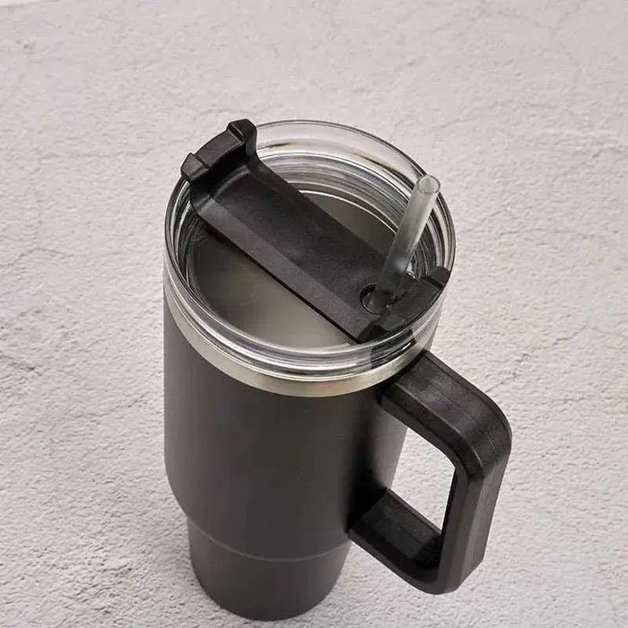 40oz Stainless Steel Insulated Hot Travel Mugs Water Bottle Thermal Vacuum Coffee Car Cup Cold Flask with Handle Straw 40oz Stainless Steel Insulated Hot Travel Mugs Water Bottle Thermal   Lacatang Shop Lacatang Shop 