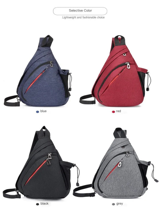 Oxford Cloth Chest Bag Men's Fashionable Crossbody Bag Outdoor Multifunctional Lightweight Casual Small Backpack