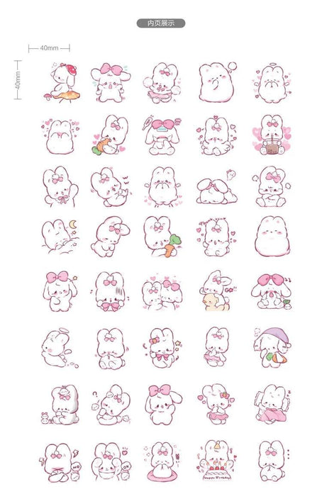 45 Pcs/box Cute Rabbit Daily Kawaii Decoration Stickers Planner Scrapbooking Stationery Korean Diary 45 Pcs/box Cute Rabbit Daily Kawaii Decoration Stickers Planner   Lacatang Shop Lacatang Shop 