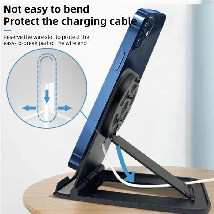 UKGO Folding Stand Holder Cradle for MagSafe Wireless Charger Holder for iPhone15 11 14 Pro Max Portable Desk Mobile Phone Stand UKGO Folding Stand Holder Cradle  MagSafe Wireless Charger Holder   Lacatang Shop Lacatang Shop 