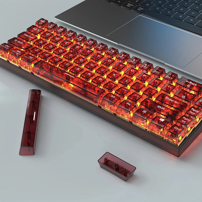 68 Keys Hot Swappable Transparent Gaming Keyboard RGB Backlit Outemu Gateron Cherry Axis Red Switch Wireless Mechanical Keyboard