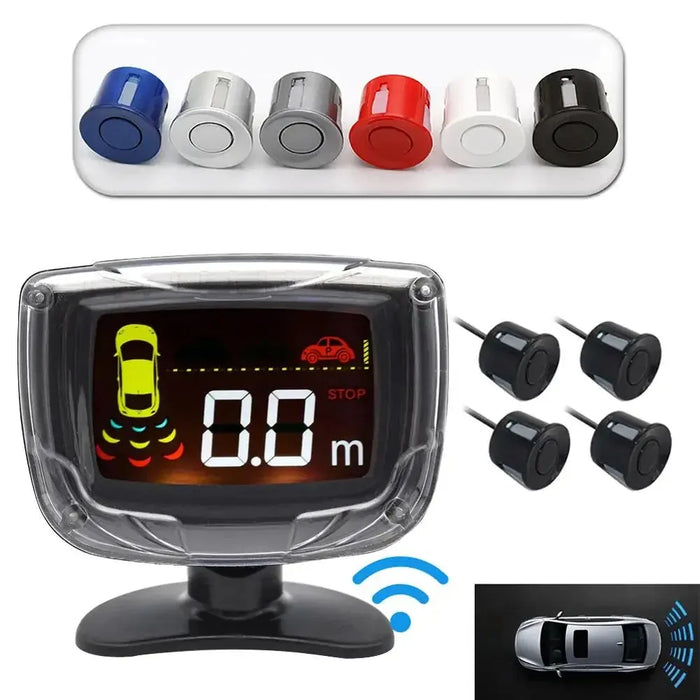 Wireless Car Parking Sensor Set LCD Display 4 Radar Probe 65dB Buzzer Alarm Backup Reversing Parktronic Monitor Detector System