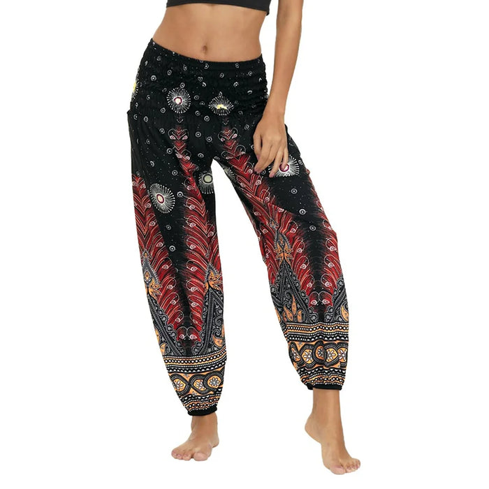 High Waist Bloomer Pants Relaxed Fit Jogger Harem Pants Thai Pants for Beach & Lounge Yoga Boho Clothes Loose Pants