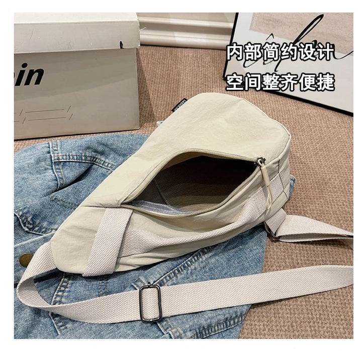 Nylon Zipper 2024 Hot Selling Women's Waist Packs Solid Color Versatile Casual Chest Bag Soft Simple Popular Crossbody Bag