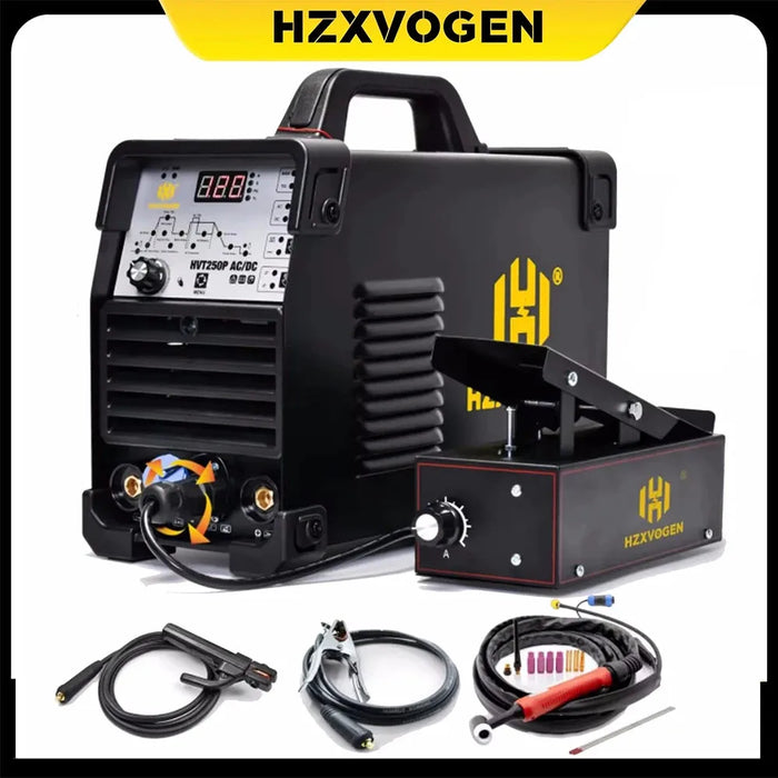 HZXVOGEN 5 in 1 HF TIG AC/DC Aluminum Welding Machine 200A MMA ARC Argon Precise Digital Pulse 2T/4T TIG Inverter Welder