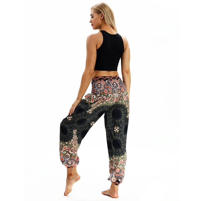 High Waist Bloomer Pants Relaxed Fit Jogger Harem Pants Thai Pants for Beach & Lounge Yoga Boho Clothes Loose Pants