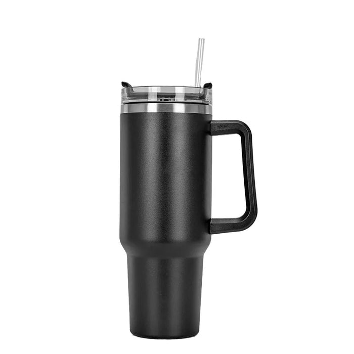 40oz Stainless Steel Insulated Hot Travel Mugs Water Bottle Thermal Vacuum Coffee Car Cup Cold Flask with Handle Straw