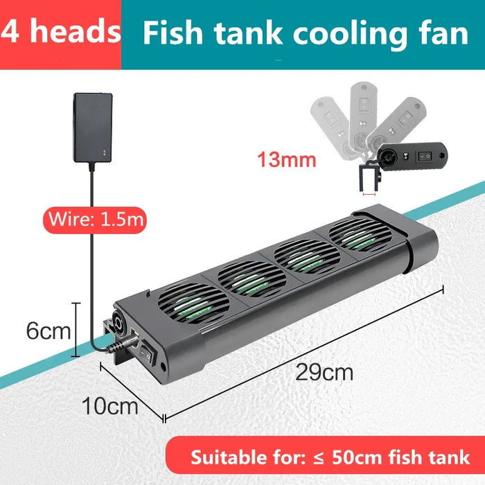 Aquarium Cooling Fan System for Fish Tanks - Adjustable Water Temperature Controller with 2/3/4/5 Fan Options for Marine and Pond Use