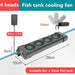 This Lacatang Shop aquarium cooling fan system from Mainland China features a four-head design with dimensions of 29cm x 10cm x 6cm and a sleek 13mm fan thickness. Ideal for tanks up to 50cm, it includes a convenient 1.5m wire and power adapter.