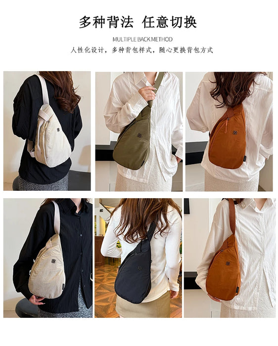 Nylon Zipper 2024 Hot Selling Women's Waist Packs Solid Color Versatile Casual Chest Bag Soft Simple Popular Crossbody Bag