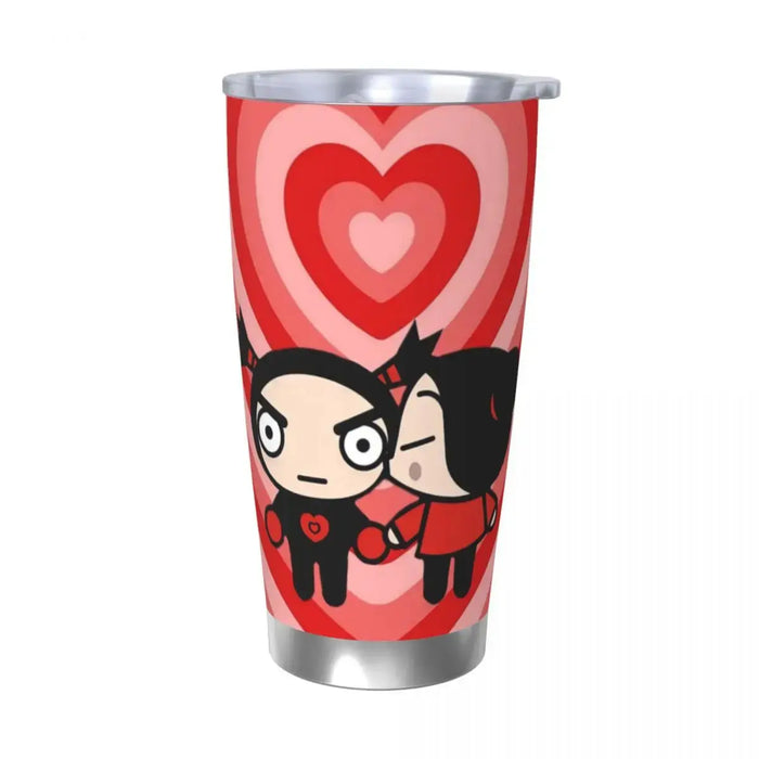 Cute Cartoon Pucca 20oz Stainless Steel Insulated Thermal Coffee Car Cup Cold Hot Mugs Vacuum Flask Cute Cartoon Pucca 20oz Stainless Steel Insulated Coffee Mug Flask  Lacatang Shop Lacatang Shop 