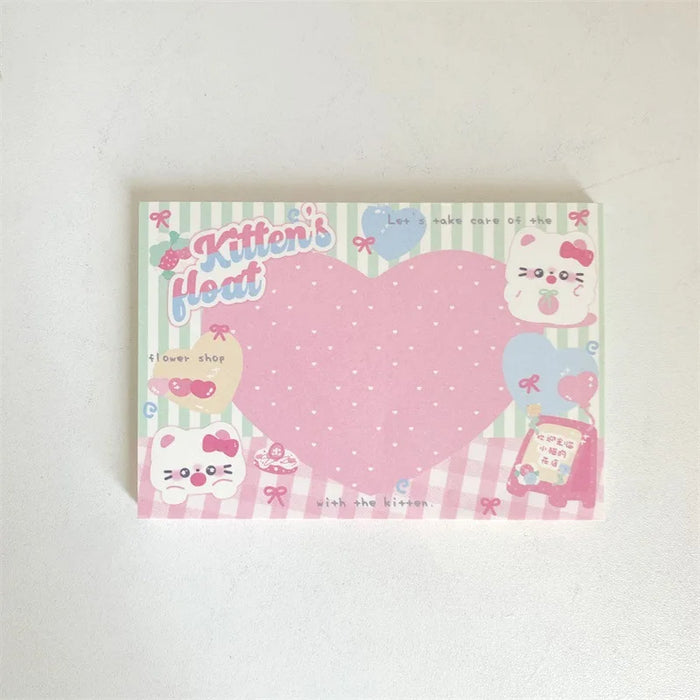 Kawaii Cat Memo Pad – DIY Scrapbooking Stationery, Non-Adhesive Notes for School & Diary Messages, 11x7.5cm