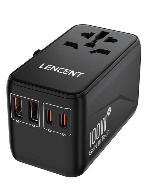 LENCENT 65W/100W GaN International Travel Adapter with 2USB 3 Type C LENCENT 65W/100W GaN International Travel Adapter with 2USB 3 Type C -  Other AliExpress Lacatang Shop 