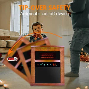 Infrared Heater,1500W Electric Space Heater with Remote, 3 Modes, 12H Timer, Overheat & Tip-Over Protection, Chil Lock, Quiet