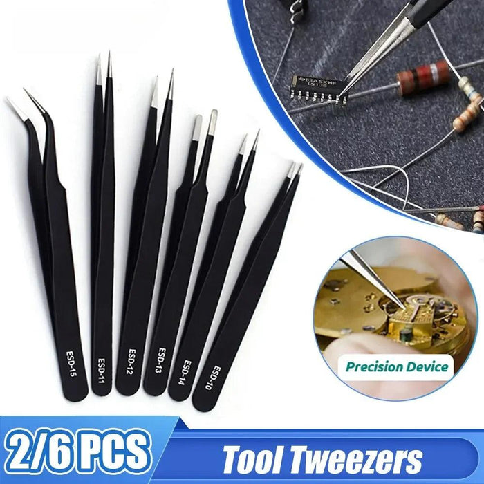 ESD Anti-Static Stainless Steel Tweezers Precision Maintenance ESD Anti-Static Stainless Steel Tweezers Precision Maintenance -  Other AliExpress Lacatang Shop 