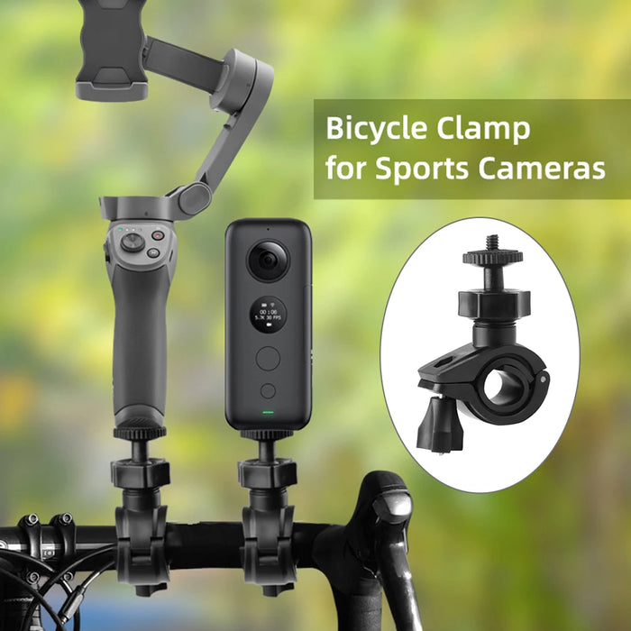 Bicycle Mount Holder Bike Clamp Stander Clip for Insta360 One X OSMO Mobile 3/2 Clamping Pipe Diameter Range 15-31mm