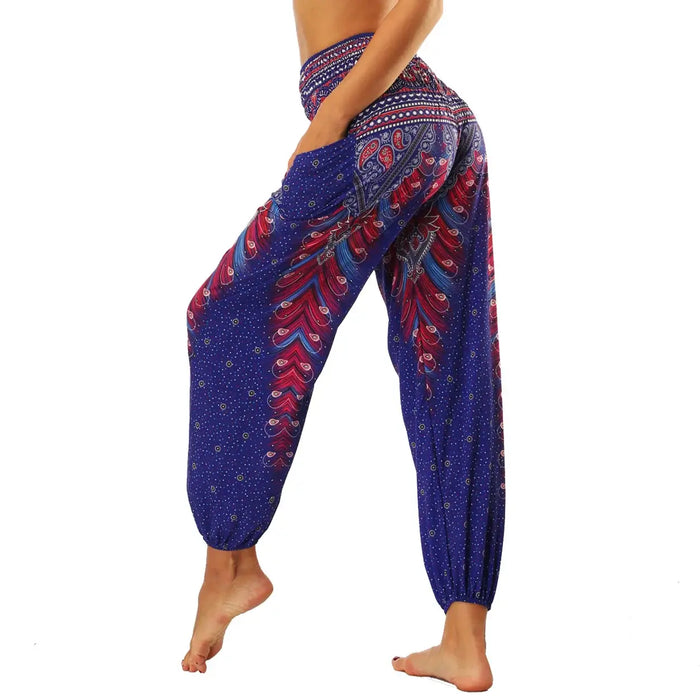 Women's Clothing Harem Pants, Bohemian Yoga Pants,Flowy Trouser Yoga Boho Hippie Clothes Pilates Pants with Pocket